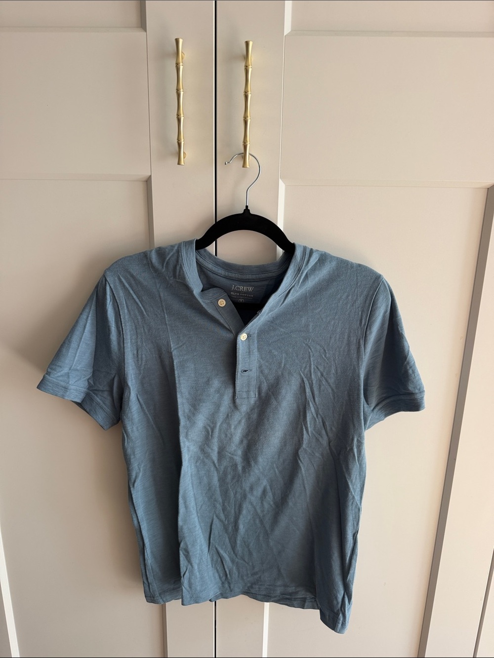 J. Crew Men's Light Blue Short-Sleeve Henley